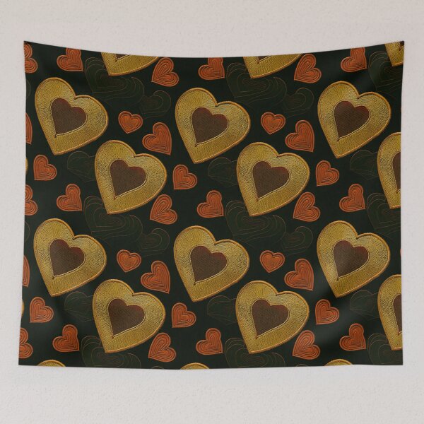 Item preview, Everyheart golder hearts Embroidered Pattern 21_S40 designed and sold by CreArtorium.