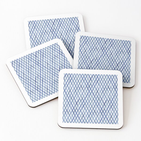 Item preview, Watercolor diagonal stripe plaid seamless pattern. Blue stripes on white background designed and sold by olgersart.