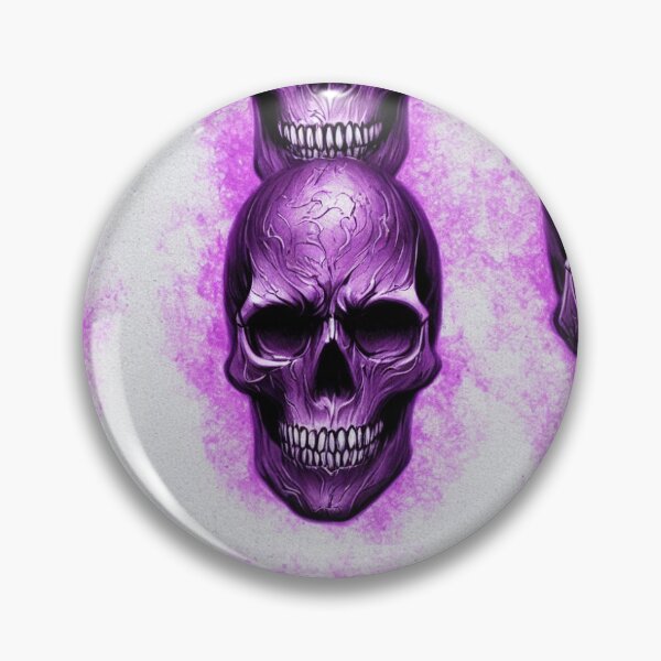 Item preview, Highly detailed skull with purple flames coming out of its eyes, with a handsome and fierce expression designed and sold by newhuman.