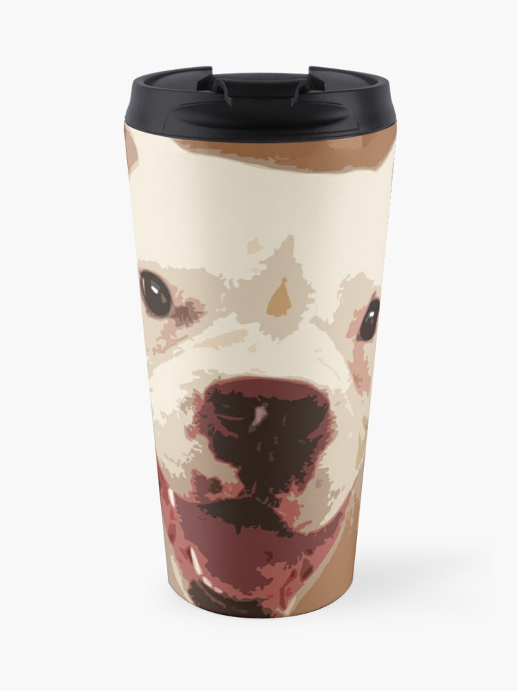 White Boxer Dog Travel Mug By Ritmoboxers Redbubble