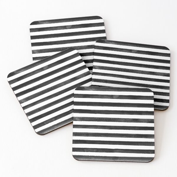 Item preview, Watercolor black stripes on white background. Black and white striped seamless pattern designed and sold by olgersart.