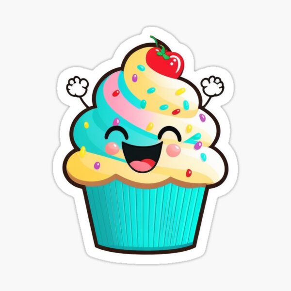 Smile Cupcake Deco Sticker