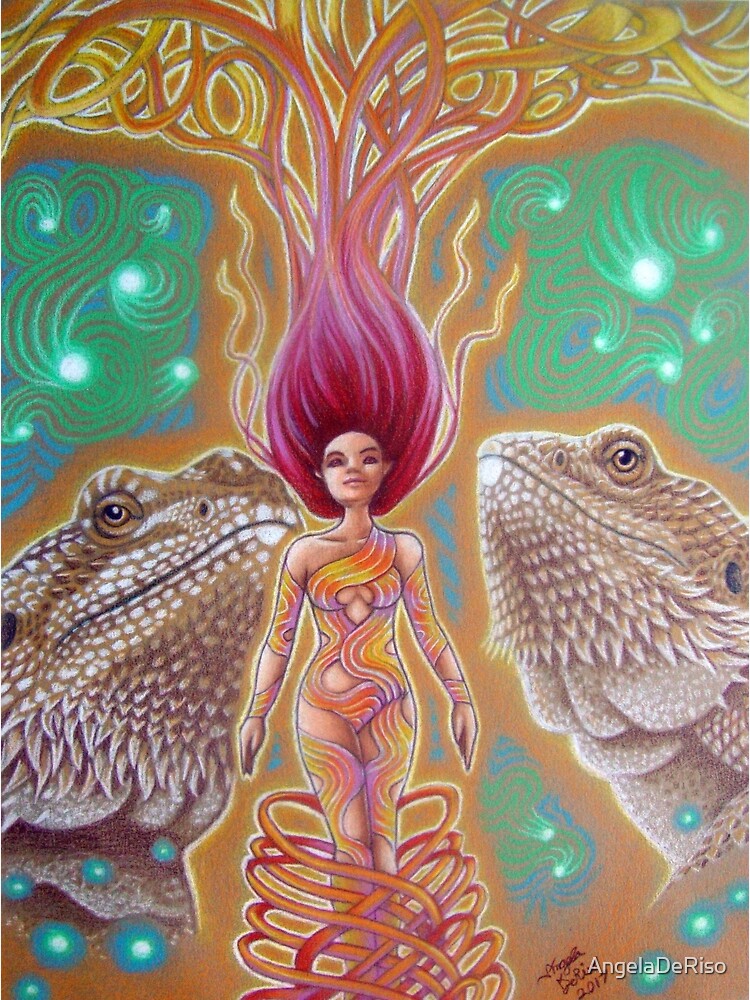 Thumbnail 3 of 3, Art Print, Dragon's Call designed and sold by AngelaDeRiso.