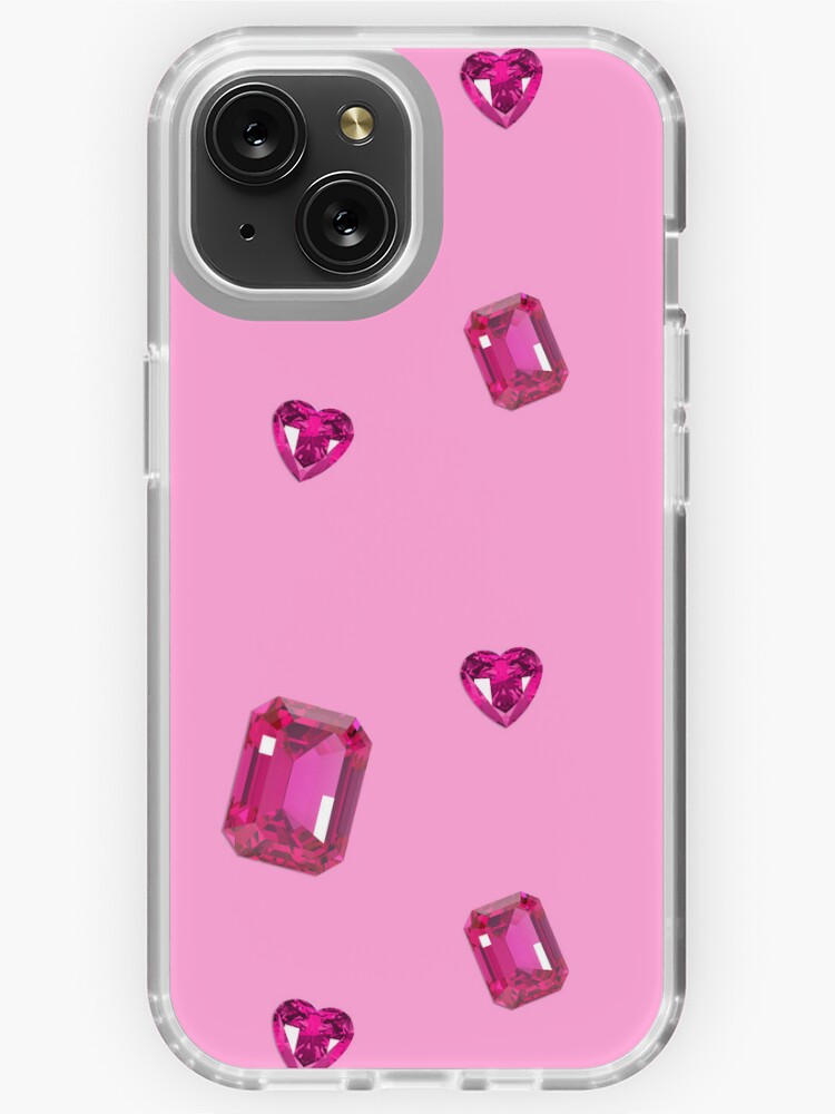 pink bedazzled gems heart shaped realistic sticker set Sticker for Sale by  Creative Brat Design Studio