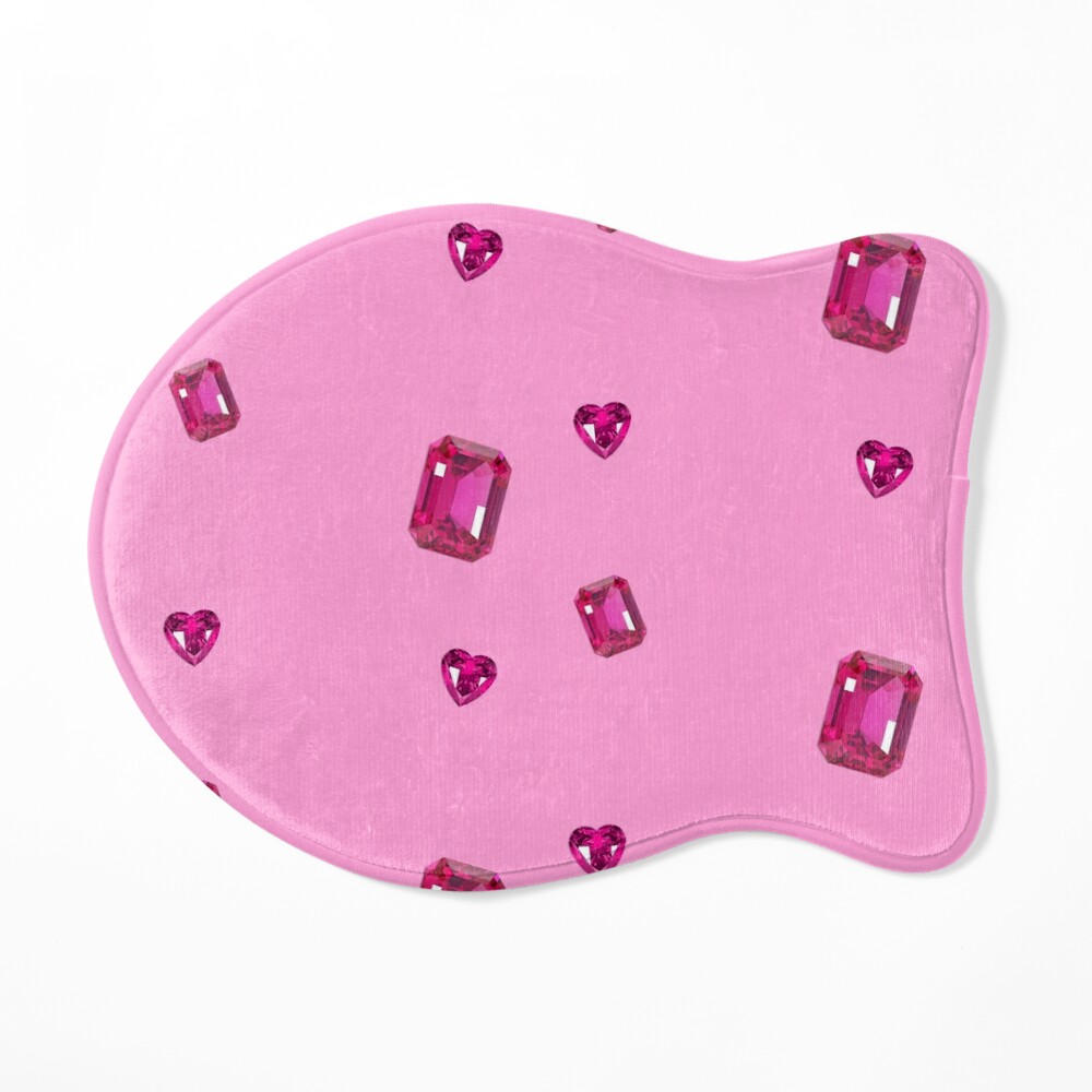 pink bedazzled gems heart shaped realistic sticker set Sticker for Sale by  Creative Brat Design Studio