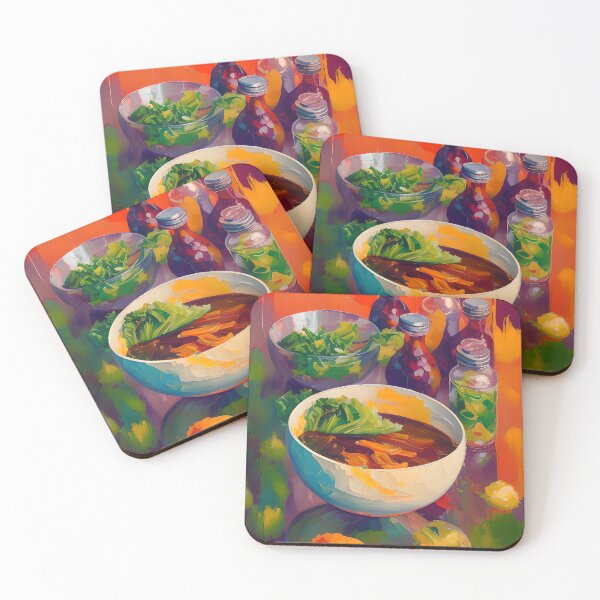 Item preview, Kimchi Stew with Greens, Colourful Food Composition designed and sold by FewBits.