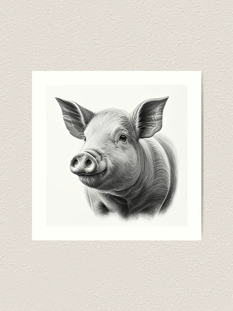 dessin au crayon de cochon