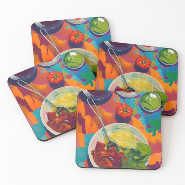 Item preview, Plate of Pickled Veggies with sauces, Colourful Food Composition designed and sold by FewBits.