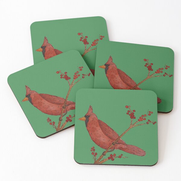Item preview, Ink and Wash Cardinal on Green designed and sold by WallaceColor.