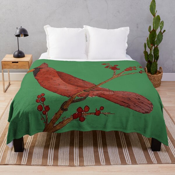 Item preview, Ink and Wash Cardinal on Green designed and sold by WallaceColor.