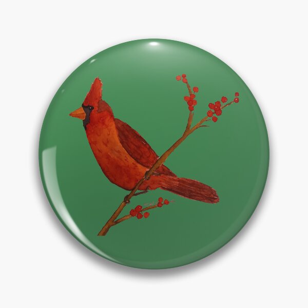 Item preview, Cardinal on a Branch on Green designed and sold by WallaceColor.