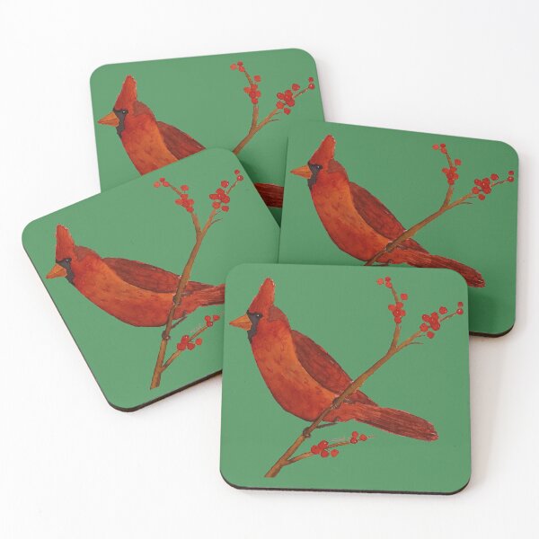 Item preview, Cardinal on a Branch on Green designed and sold by WallaceColor.
