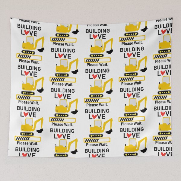 Item preview, Building Love, please wait, Valentine for Girlfriend or Boyfriend designed and sold by Sunnyhova.