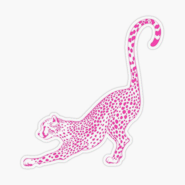 Hot pink preppy boujee rich cheetah with sunglasses  Sticker for Sale by  BeauBeauxox