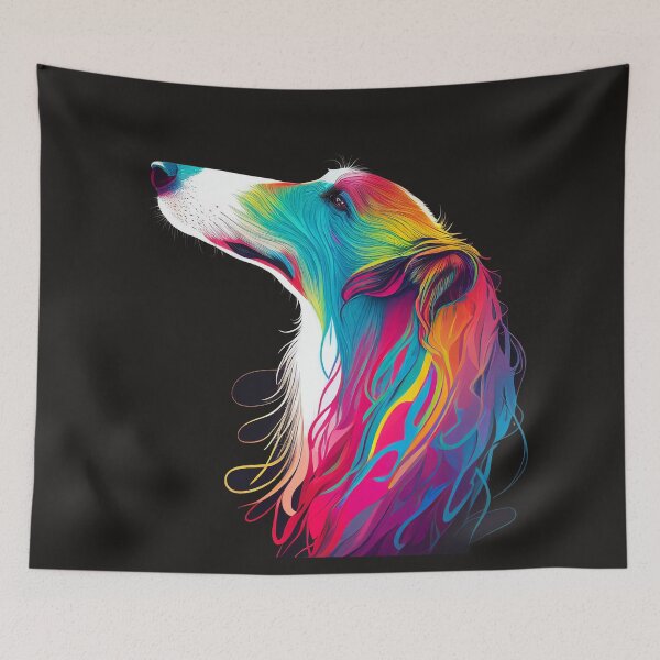 Item preview,  Colorful-Coated Borzoi designed and sold by moroccan-stret.