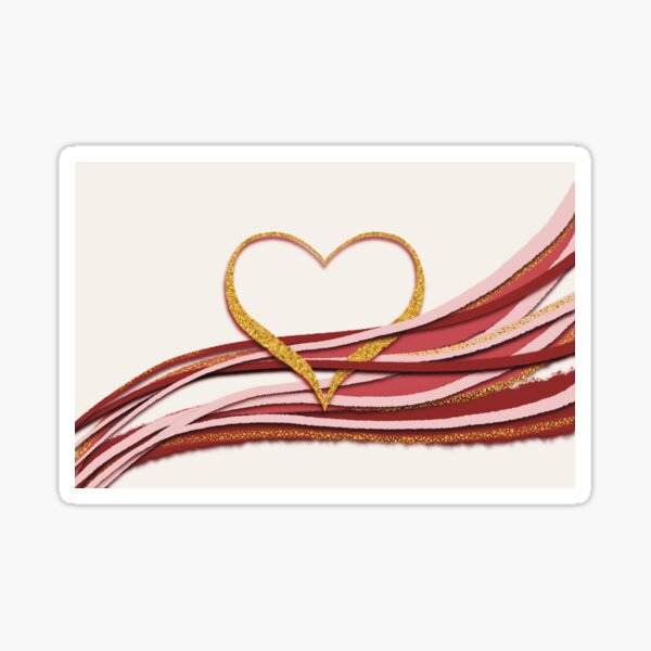Heart and swirling pink ribbons 1/light Sticker