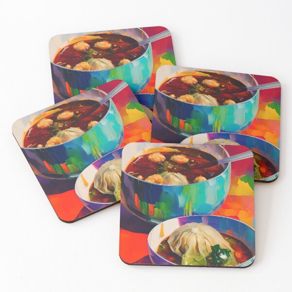 Item preview, Soup with Dumplings, Colourful Food Composition designed and sold by FewBits.