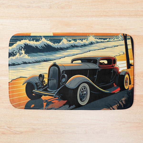 Item preview, Vintage Beach Ride #11 A Pop Art Style Illustration of a Classic Hot Rod designed and sold by RodZnRoll.