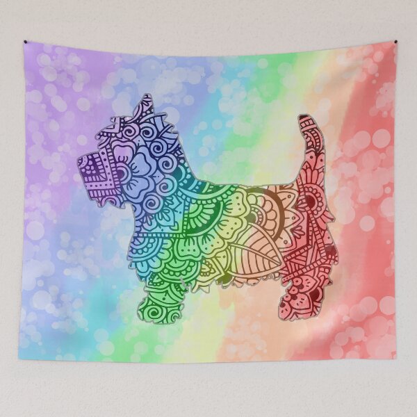Item preview, Westie rainbow zentangle art designed and sold by -soraya-.