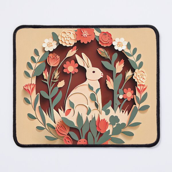 Item preview, Papercut Rabbit and Flowers designed and sold by PearBird.