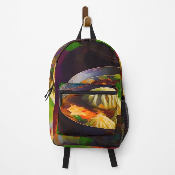 Item preview, Spicy Soup with Dumplings, Colourful Food Composition designed and sold by FewBits.