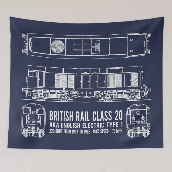 Artikelvorschau, British Rail Class 20 English Electric Type 1 Diesellokomotive Zug Bauplan Diagramm Geschenk entworfen und verkauft von Maljonic.