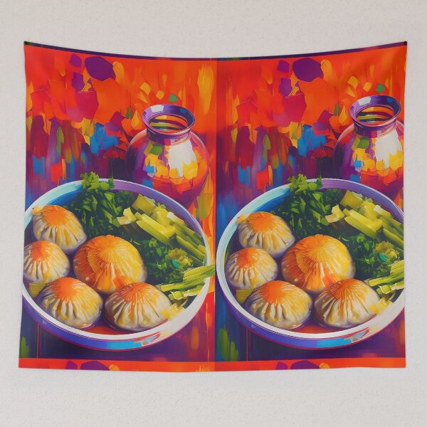 Item preview, Soup with Wontons, Colourful Food Composition designed and sold by FewBits.