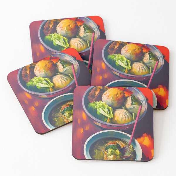 Item preview, Soup with Steamed Buns, Colourful Food Composition designed and sold by FewBits.