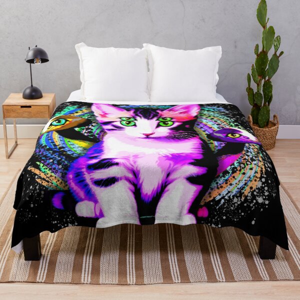 Item preview, Kitty Cat Psychic Aesthetics Character with Trippy Mushrooms Disturbing Surreal Digital Painting Art designed and sold by BluedarkArt.