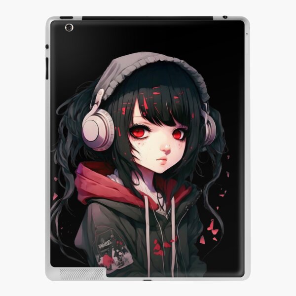 anime girl with scary eyes, t-shirt , phone cases | iPad Case & Skin