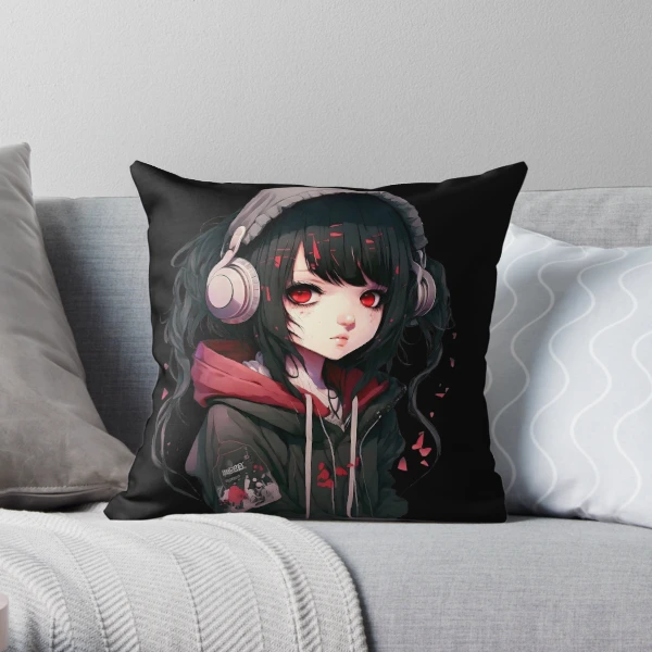 Dark Anime Girl Wall Art Anime Aesthetic Print Gothic Emo Gamer Room Art  Gaming Gift Pink Pastel Egirl Horror Lofi Purple Anime 