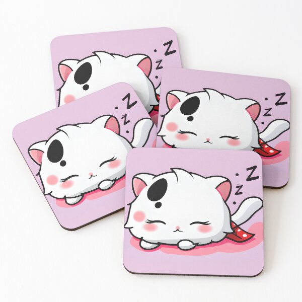 Item preview, Adorable Sleeping Cartoon Kitten designed and sold by Poetic Patterns Studio.