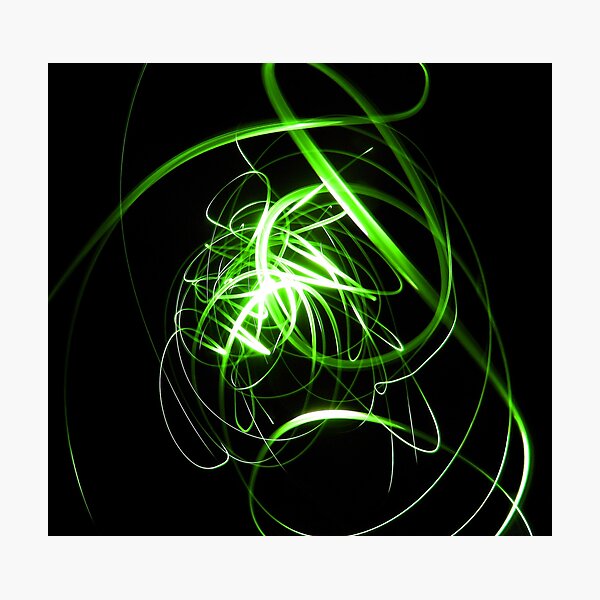 High speed green neon lights Photographic Print