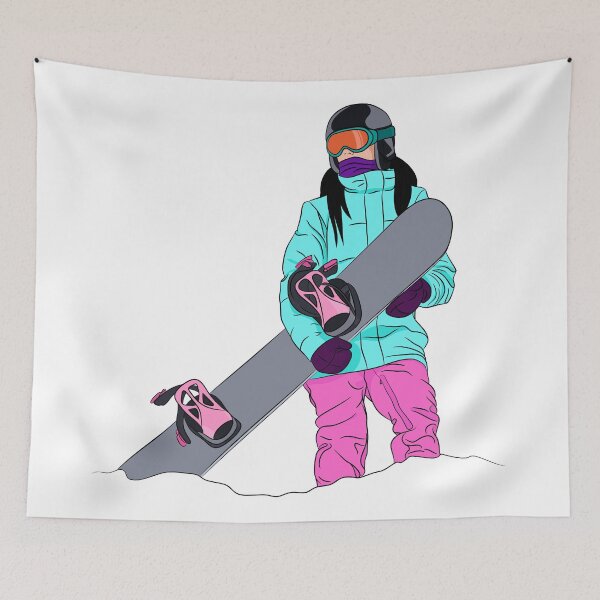 Item preview, Snowboardig girl black hair designed and sold by TorriPhoto.
