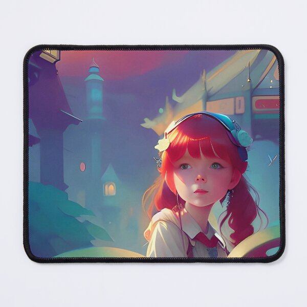 Item preview, Little ginger girl in a magical garden designed and sold by Kawaii Girl.