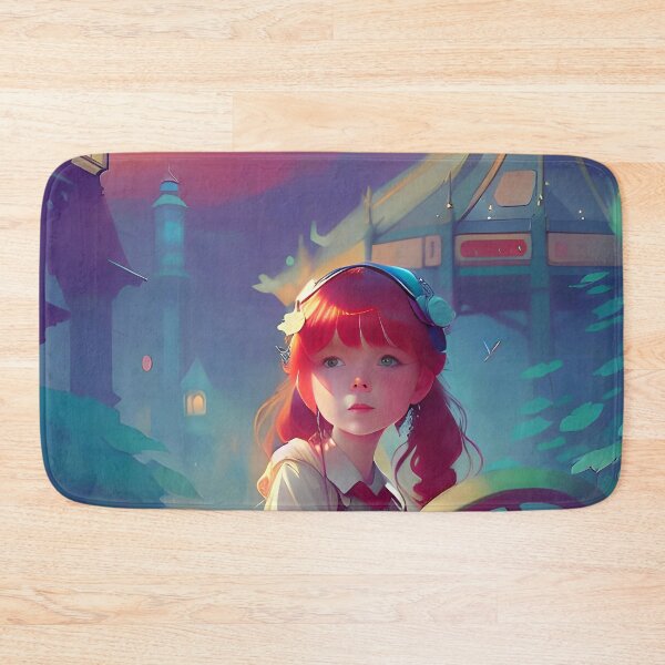 Item preview, Little ginger girl in a magical garden designed and sold by Kawaii Girl.