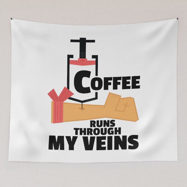 Item preview, Coffee Runs Through My Veins Shot Injection IV Meme Caffeine Druggie Biggest Fan Caffeine Lover designed and sold by doseofwin.