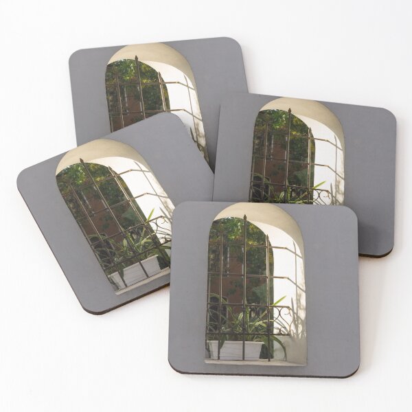 Item preview, Peeking Through the Garden Fence Window - Geometric Bars and Shadows designed and sold by Georgia Mizuleva.