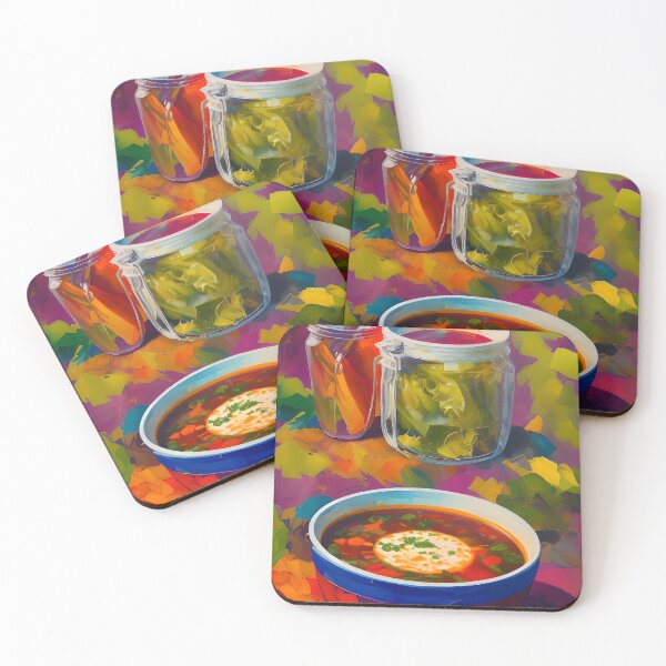 Item preview, Hot Soup in a Bowl, Colourful Food Composition designed and sold by FewBits.