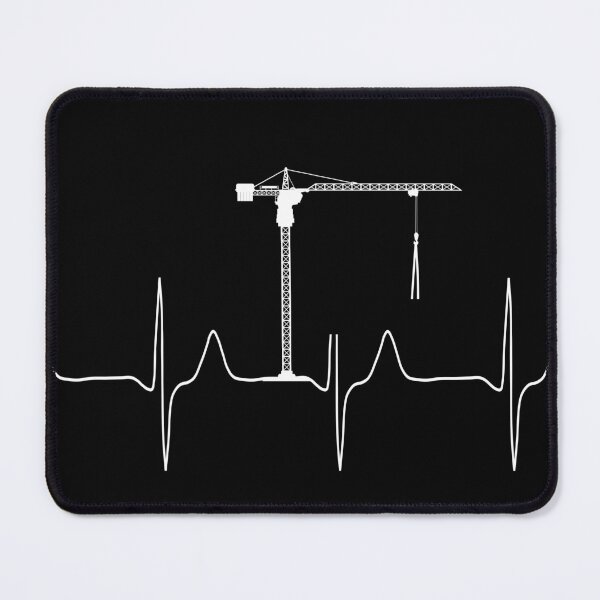 Item preview,  My heart beats for construction cranes (dark background) designed and sold by Jeeb-Arts.