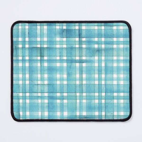 Item preview, Watercolor stripe plaid seamless pattern. Teal blue turquoise stripes background designed and sold by olgersart.