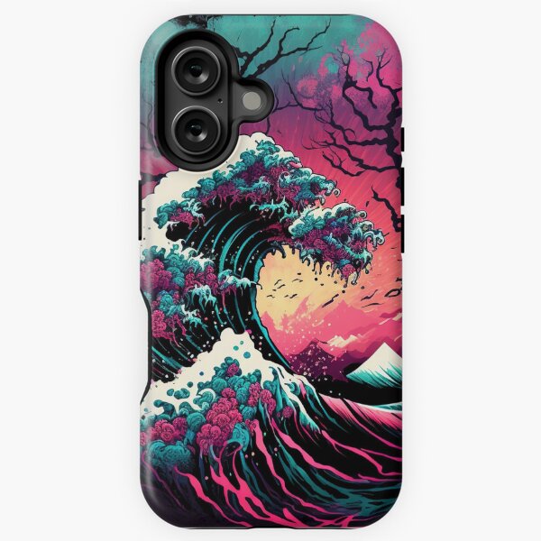 Item preview, Retro Japanese Synthwave Great Wave T-Shirt Design designed and sold by JOLI Design.