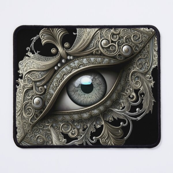 Item preview, Steampunk Eye Tshirt - Silver Filligree Steampunk Eye Design designed and sold by VicAndSteam.