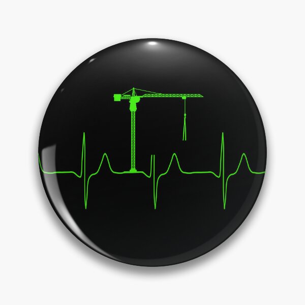 Item preview, My heart beats for construction cranes (monitor green) designed and sold by Jeeb-Arts.