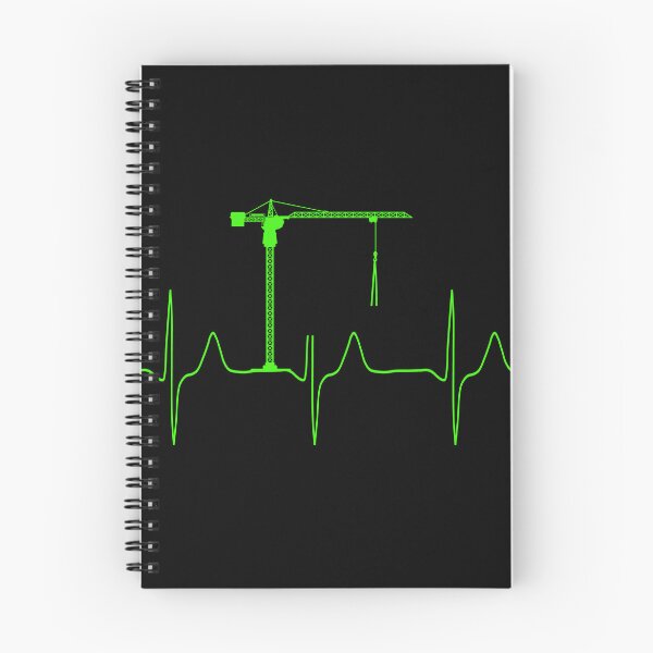 Item preview, My heart beats for construction cranes (monitor green) designed and sold by Jeeb-Arts.