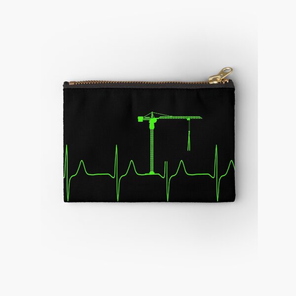 Item preview, My heart beats for construction cranes (monitor green) designed and sold by Jeeb-Arts.