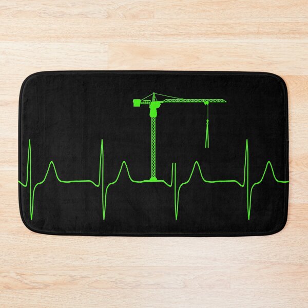 Item preview, My heart beats for construction cranes (monitor green) designed and sold by Jeeb-Arts.