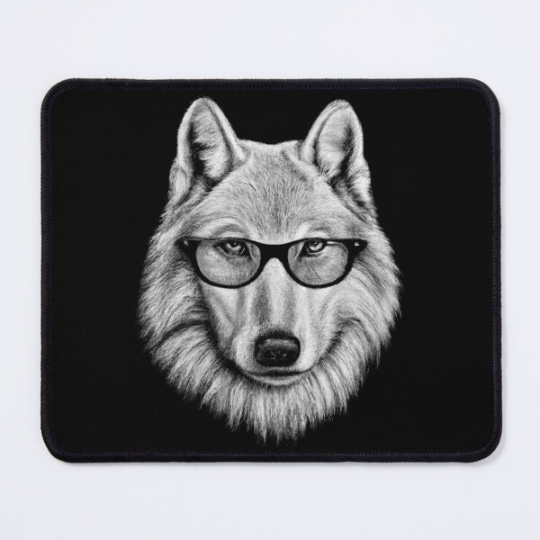 Item preview, Wolf with glasses designed and sold by Rahdoo.