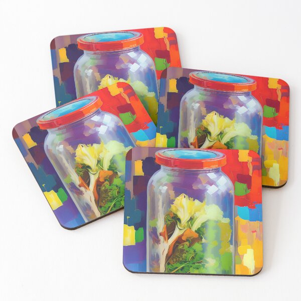 Item preview, Jar of Veggies Ready to Pickle, Colourful Food Composition designed and sold by FewBits.