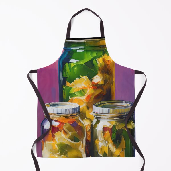 Item preview, Jars of Veggies Ready to Pickle, Colourful Food Composition designed and sold by FewBits.